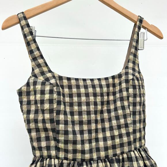 Princess Polly Cartmel Brown Black Check Gingham Maxi Dress 2 Romantic Prairie - Picture 7 of 10